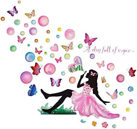 Pinenjoy Fairy Girl Blowing Bubble Wall Decal