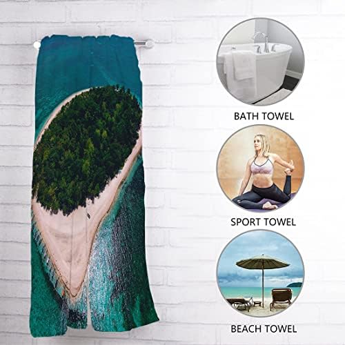 Toalha de praia da ilha de Andriu, toalhas de banho, panos de panos de praia de verão árvore oceânica para piscinas, banheiros, férias de praia W11XH15 polegadas