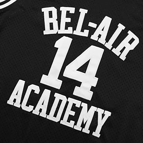Camisas esportivas masculinas de camisa de basquete:14 The Fresh Prince of Bel Air Academy Basketball Jerseys for