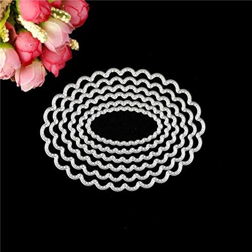 6 PCs /conjunto Circular oval Matas de corte de vietas, scrapbooking DIY Corte de metal Metal Dies estênceis decorativos