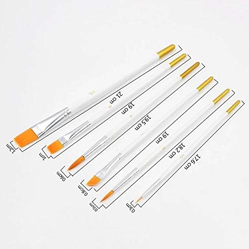 HNKDD 6pcs/conjunto de madeira alça de madeira Aquarela tinta pincel de tinta suprimentos Desenho de arte branca de pintura branca nylon hair multifuncional