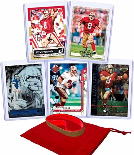 Cartões de futebol de Steve Young Pacote variado - San Francisco 49ers Trading Card Gift Conjunto