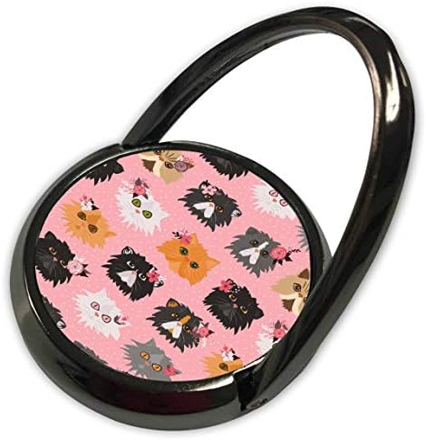 3drose janna salak projeta gatos - gatos persas sofisticados com flores rosa - anel de telefone