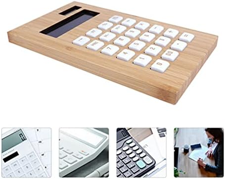 Calculadoras de mesa solar de madeira Cabilock calculadora de desktop calculadora de dígitos portáteis de bambu para crianças