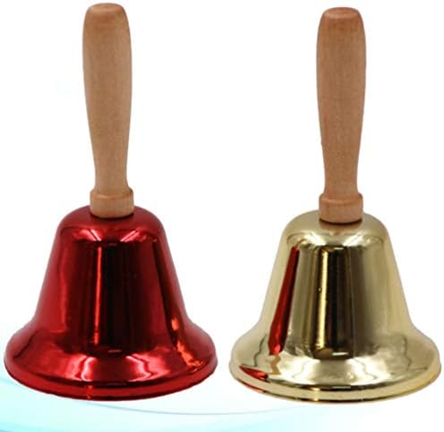 Kesyoo 4pcs de Natal Mental Hand Sino com Handeld Handle Handle Bell Ornament Restaurant Call Bell For Kids Christmas