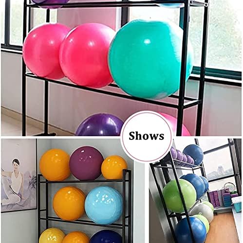 Yllffll Yoga Ball Storage Organizador, 2/3 Camadas Metal Floor Standing Bolas de ioga Stand, para academia em casa, estúdio,