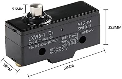 ATNIDC 1PCS 1NC/1NO LXW5 LXW5-11D1 Chave de limite do interruptor de deslocamento 3 Terminal de parafuso Eletromagnético