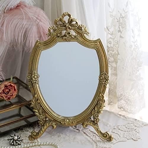 Espelho emoldurado LQBYWL, decoração da sala uni, espelho redondo, espelho de parede vintage maquiagem espelho de trinket