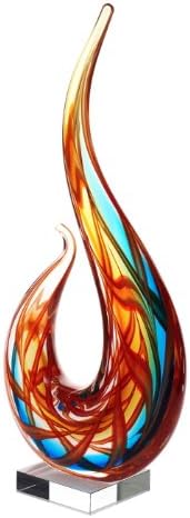 Luxury Lane Blown Flame Sommerse Art Glass Sculpture 16 polegadas de altura decoração de mesa central