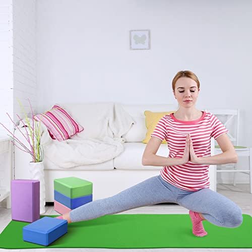 15 PCs ioga tapetes e bloqueios de ioga a granel, 68 x 24 polegadas, 6 mm de espessura tapetes de ioga 5 tapetes de exercício