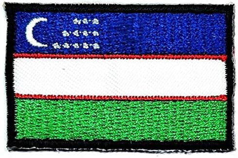 Mini Uzbekistan Flag Patchse Conjunto. Uzbequistão nacional bandeira nacional bandeira bordada de ferro bordado em adesivos