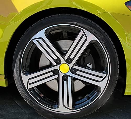 Skinoeu 4 x 60mm Abs Car Wheel Wheel Center Universal Rims Hub Centro Centro de Auto Tuning Logo REMBLEMA AMARELO CX 69