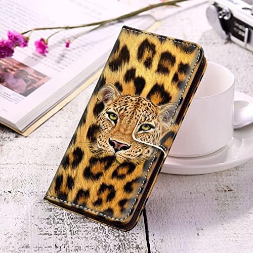 Caixa da carteira de DeWeidirect para iPhone 11 Leopard Cabeça Impressão de Kickstand Strap Slots Slots de couro