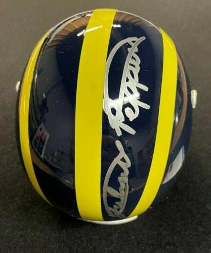 Jabrill Peppers assinou Michigan Mini Schutt Capacete PSA/DNA COA RG03204 Nome completo - Capacetes da faculdade autografada