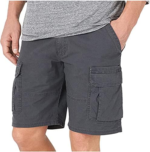 Shorts de carga para homens multi -bolsos com zíper shorts de golfe de cordão tático de verão de 5 polegadas de 5 polegadas peixes