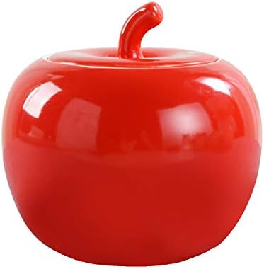 Jarra de alimentos com forma de maçã vermelha cerâmica de maçã vermelha para o Natal, 350ml