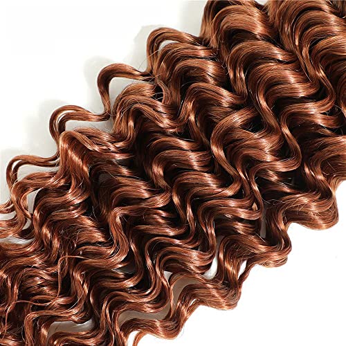 Pacacos de ondas profundas soltas cor #30 pacote de cabelo humano Bundles de ondas profundas marrom 24 26 28 polegadas molhadas e onduladas Bundles brasileiros Virgin Brown Banche