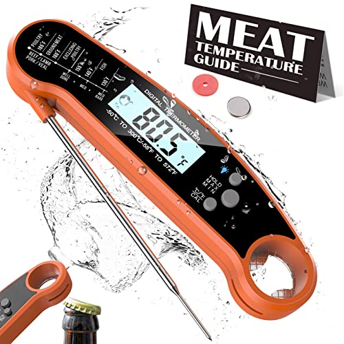 Termômetro de carne de leitura instantânea digital com sonda, melhor termômetro de alimentos para cozinhar e grelhar, termômetro de