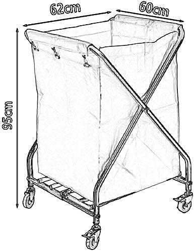 Omoons Carts, Carrinho de aço inoxidável que serve o carrinho de lavanderia de lavanderia com rodas, carrinho de serviço de serviço dobrável para hospital odontológico, clínica de beleza/azul/62 * 60 * 95cm