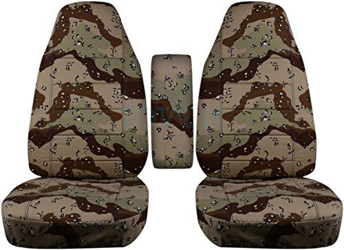 Totalmente cobre compatível com 2004-2012 Ford Ranger/Mazda B Series Camo Camo Truck Bucket Casas com capa de apoio de braço central: