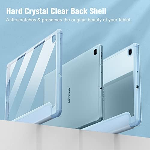 Caso fino híbrido fintie para o modelo Samsung Galaxy Tab S6 Lite 10,4 polegadas 2022/2020 com o suporte de caneta S, tampa à prova de choque com casca traseira transparente transparente, azul