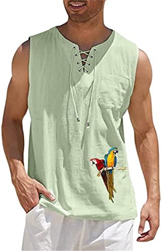 Tanque rvide tops homens homens tops de verão tanque de linho de algodão com renda com mangas de mangas up hippie tops boho praia camisetas camisetas
