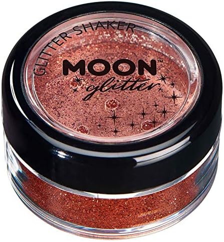 Moon Glitter Fine Glitter Shakers Glitter cosmético para rosto, corpo, unhas, cabelos e lábios - 0,17oz - Bronze de cobre