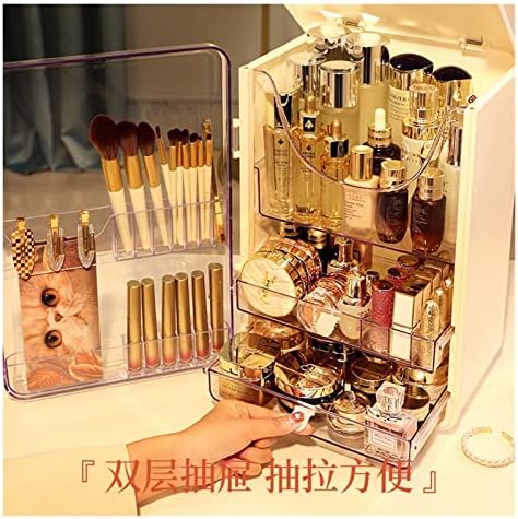 OFUNGO Organizador multifuncional para pentear caixa de jóias cosméticas Brush de maquiagem de batom à prova de poeira