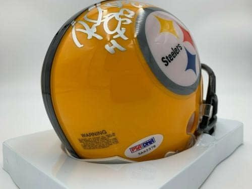 Rocky Bleier assinou Pittsburgh Steelers Amarelo Mini capacete com 4x SB Champs - PSA - Mini capacetes autografados da NFL