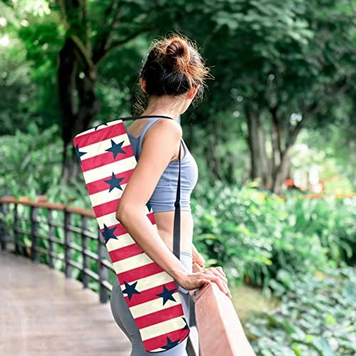 Yoga Mat Carry Bag Gym Beach Pilates Carrier Bags Stripe Star, 6.7x33.9in/17x86 cm