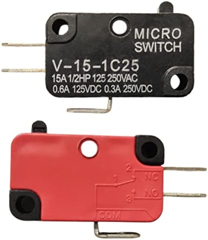 Szliyands V-15-1C25 125V/250V 15A Push Button SPDT Momentário Snap Ação 1 No 1 NC Micro Limiting Switch 10-Pack
