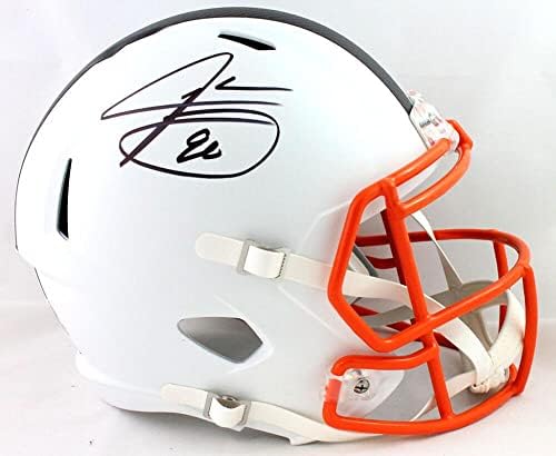 Jarvis Landry assinou o Cleveland Browns f/s capacete de velocidade branca plana - JSA W Auth - capacetes NFL autografados
