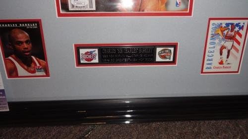 Charles Barkley assinou o Auto NBA Official Hoop Magazine Card Collage Display JSA - Revistas autografadas da NBA