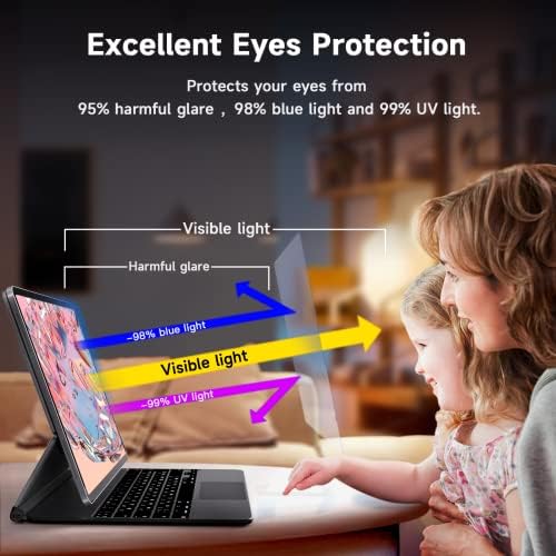 [2 pacote] Protetor de tela leve anti -azul compatível com iPad Air 5th Generation / 4th Generation, protetor de tela Anti Glare Ipad Pro 11 polegadas, Ultra HD, anti -Scratch