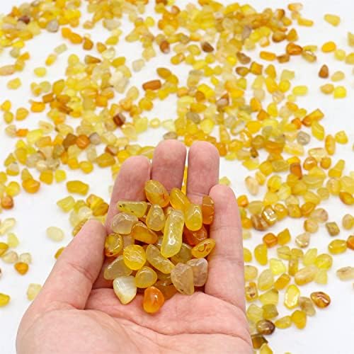 Cristais de ágata amarela e pedras de cura, 2 lb. Pedras tombadas, cristais naturais para fabricação de jóias, meditação,