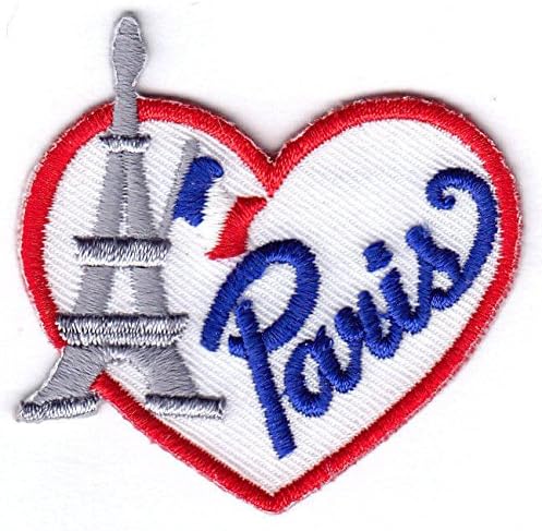 Paris Heart- France - Eiffel Tower - French/Iron no patch bordado