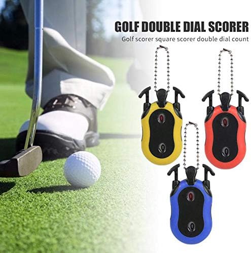 GOGOforward 1pc aleatoriamente mini -tecla Chain Two Dial Golf Score Keeper Counter