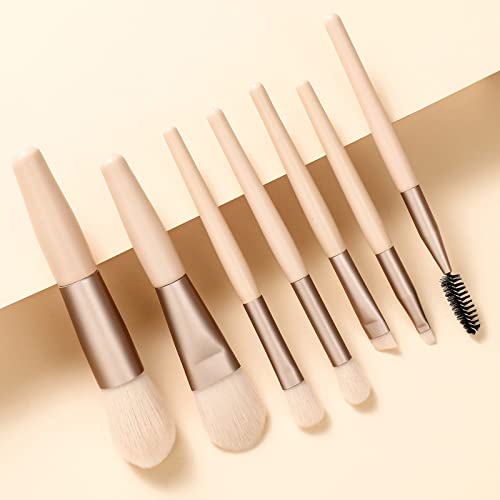 ToHervie Makeup Brushes com suporte de silicone, kit de pincel de maquiagem de 7pcs de viagem com bolsa de caixa, mini escovas