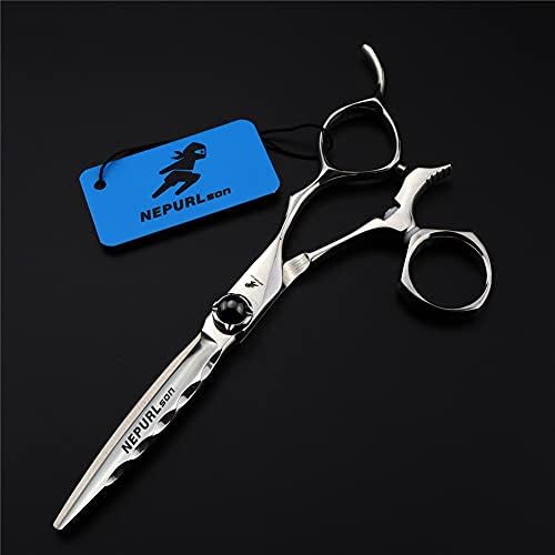XJPB Scissors de cabeceira esquerda de mão esquerda barbeiro Scissors canhoto, alça de rotação de 6,0 polegadas japonês 440C