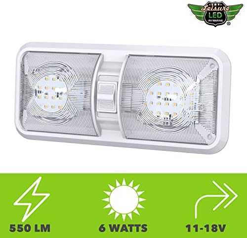 2 pacote de luminária de cúpula dupla de teto LED de pacote com iluminação interna liga/desliga para o interruptor interior