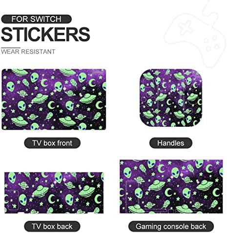 Galaxy Alien Set Full Set Protetor Sticker Tampa para Nintendo Switch Console e Switch Lite Slim Skin