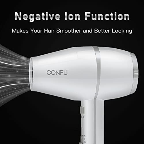 Secador de cabelo Confu, secador de sopro para cabelos encaracolados Mulheres, secador de cabelo Ionic Pro com bico de difusor