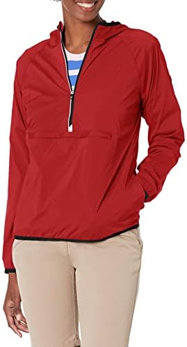 Cutter & Buck Breaker Feminino Half Zip de Manga Longa Jaqueta de Popover com capuz