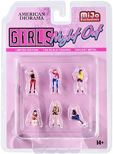 Girls Night Out 6 Piece Diecast Figure Conjunto para modelos de escala 1/64 por American Diorama 76477