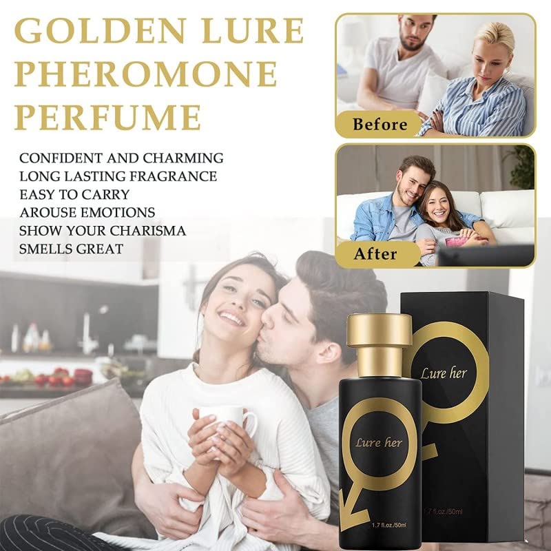 MQQ atraia seu perfume para hombres, Colonia de Feromonas Doradas para hombres atraer Mujeres, perfume romântico de glitter