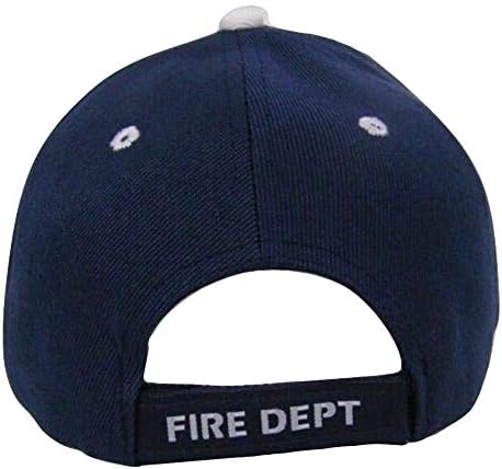 Departamento de bombeiros Departamento FD emblema primeiro em Last Out Flames em Bill Navy Blue com cinza cinza FD Emblem Shadow