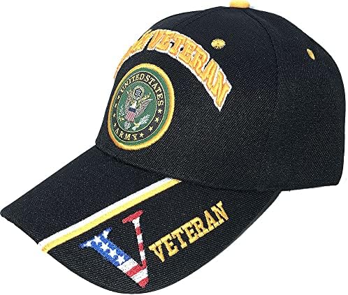 Captos de beisebol do Exército dos EUA Vestuário Militar | Veterano aposentado | 3D bordado | Ajustável