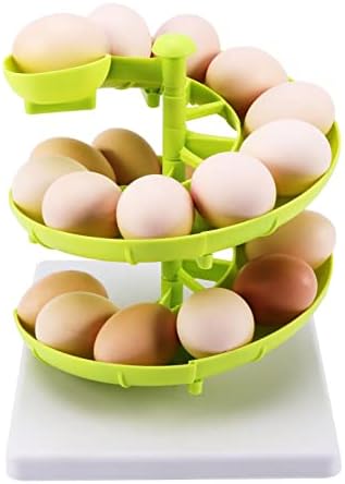 Cesta de ovos em espiral, rack de dispensador de ovos para armazenamento de ovos contém aproximadamente 20 ovos para a bancada da