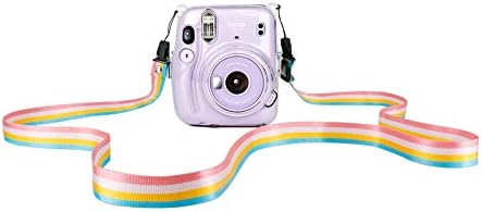 Câmera Elvam Bolsa de proteção clara compatível com Fujifilm Instax Mini 11 Câmera instantânea com cinta ajustável destacável -