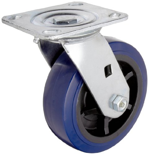 RWM Casters S45 Série Caster, giro giratória, roda de nylon de alta temperatura, placa de aço inoxidável, rolamento de